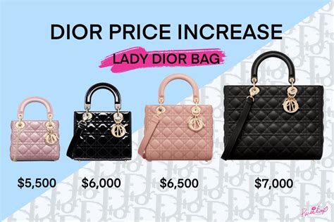 lady dior price list|christian dior bag price list.